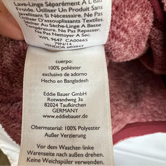 Eddie Bauer Dark Berry Burgundy RUN AROUND Quest Fleece Jacket Women Size Small - Picture 13 of 15